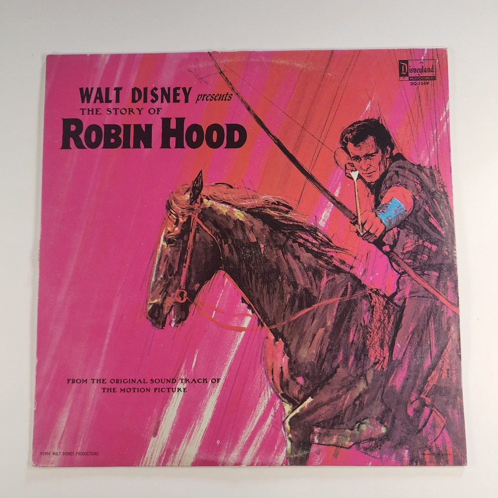 Vintage Walt Disney Robin Hood Disneyland Records LP DQ-1249 Story Record VG+